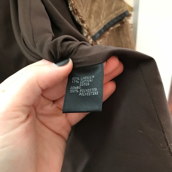 Lafayette 148 Open Front Blazer Brown Fringe - Picture 4 of 6